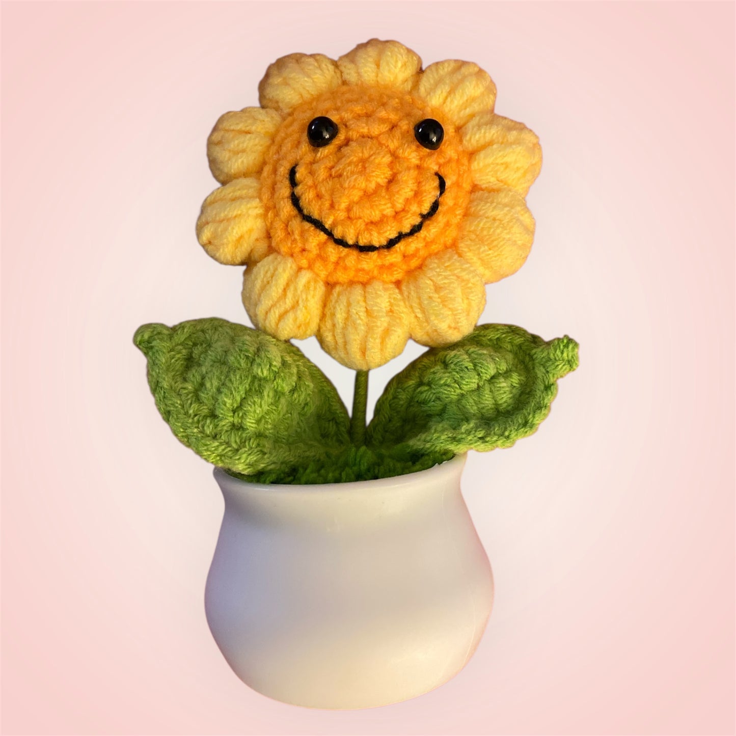 Smiling Sunflower Crochet Flower