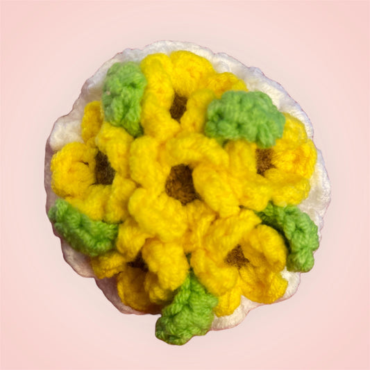 Sunflower Crochet Bouquet Keyring