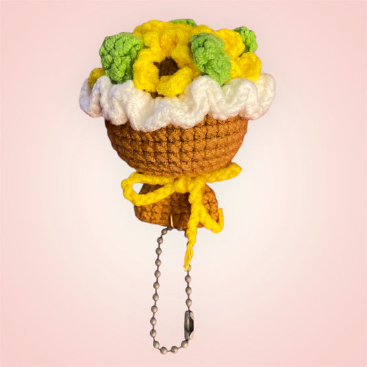 Sunflower Crochet Bouquet Keyring